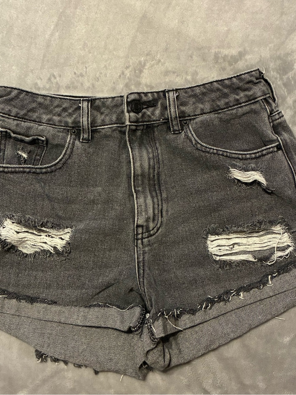 PacSun Black Distressed Denim Cutoff Shorts